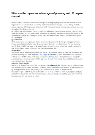 what are the top career advantages of pursuing