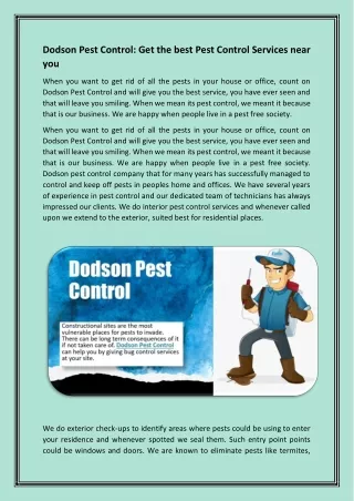 dodson pest control get the best pest control