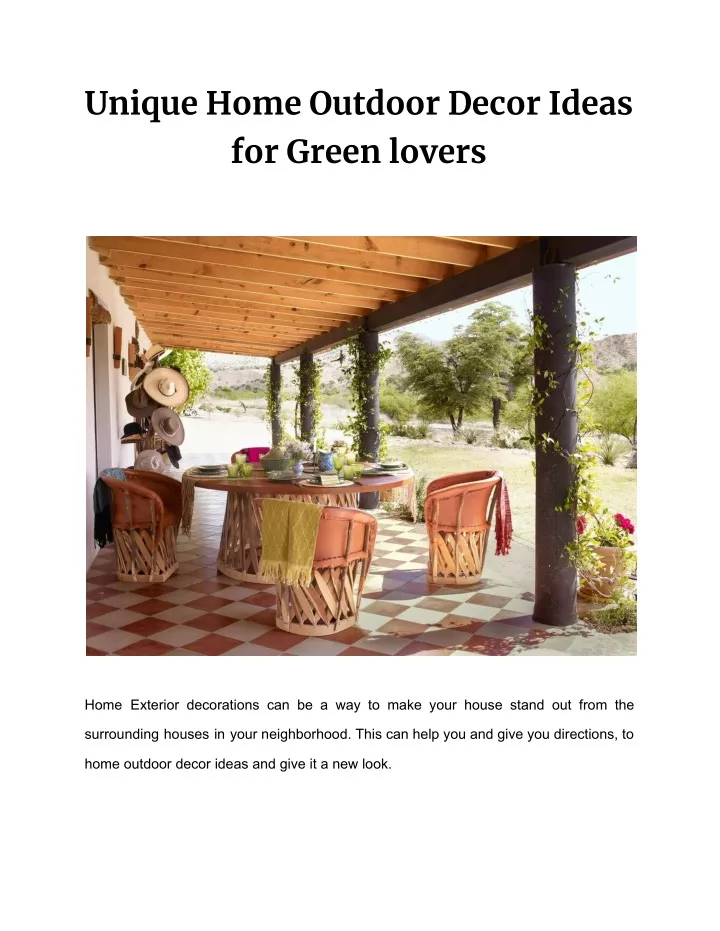 unique home outdoor decor ideas for green lovers