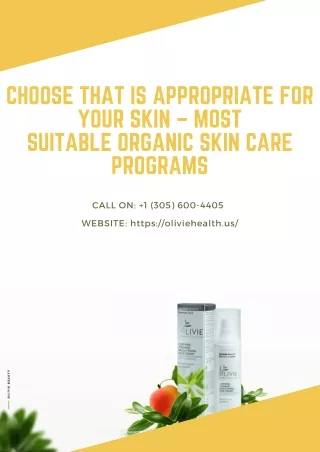 Choose That Is Appropriate for Your Skin – Most Suitable Organic Skin Care Programs