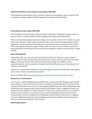 global pretzel market trends analysis forecast