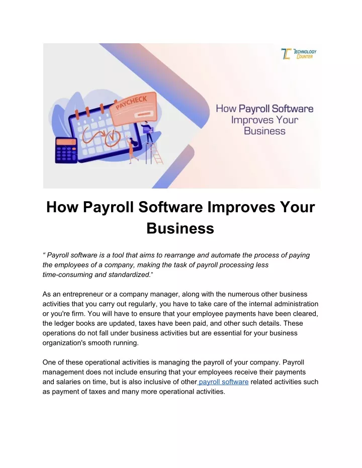 how payroll software improves your business