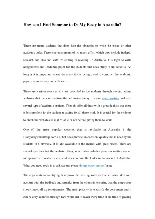 how can i find someone to do my essay in australia