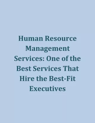 human resource management services