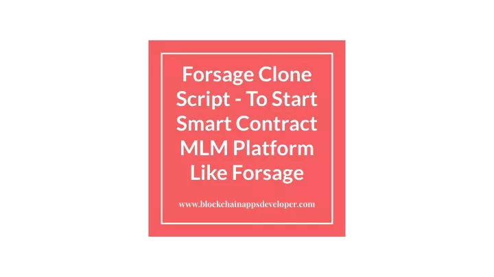 forsage clone script to start smart contract