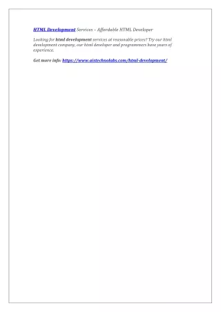 html development services affordable html