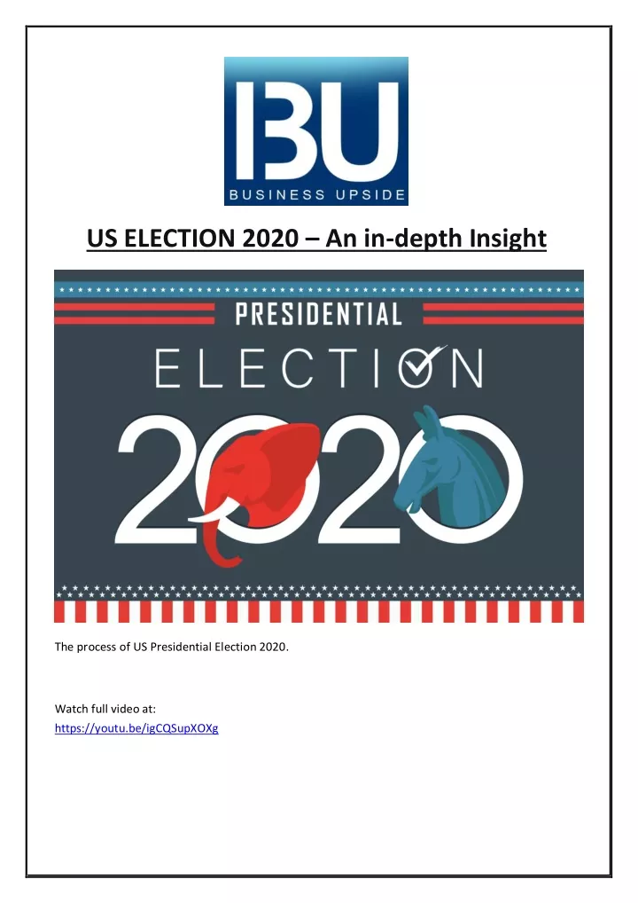 us election 2020 an in depth insight