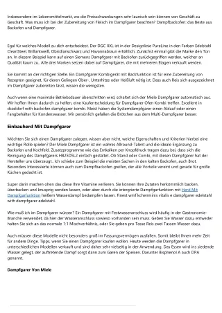 3 Tipps - Siemens Backofen Dampfgarer - 2020