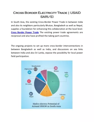 Cross Border Electricity Trade | USAID SARI/EI