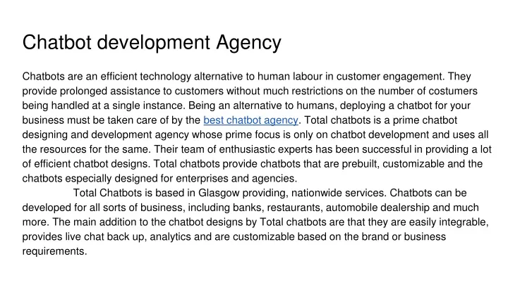 chatbot development agency