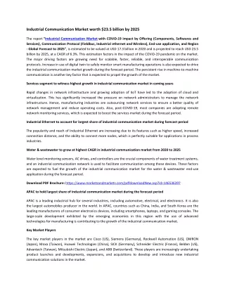 industrial communication market worth