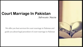 Legitimate Court Marriage Procedure In Pakistan
