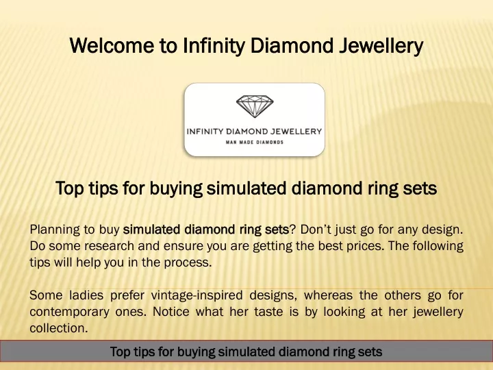 welcome to infinity diamond jewellery