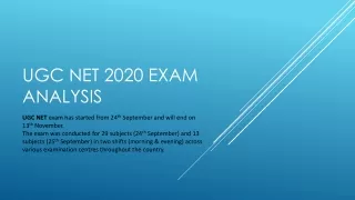 UGC NET 2020 Exam Analysis (24th & 25th September)