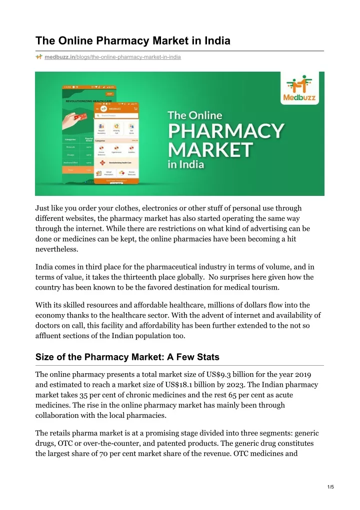 the online pharmacy market in india
