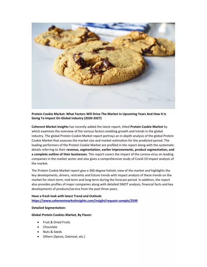 protein cookie market what factors will drive