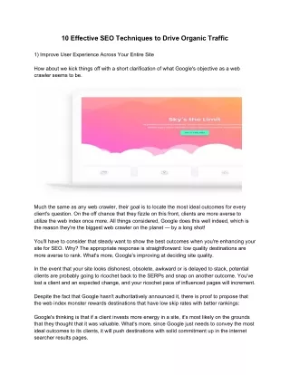 10 effective seo techniques to drive organic