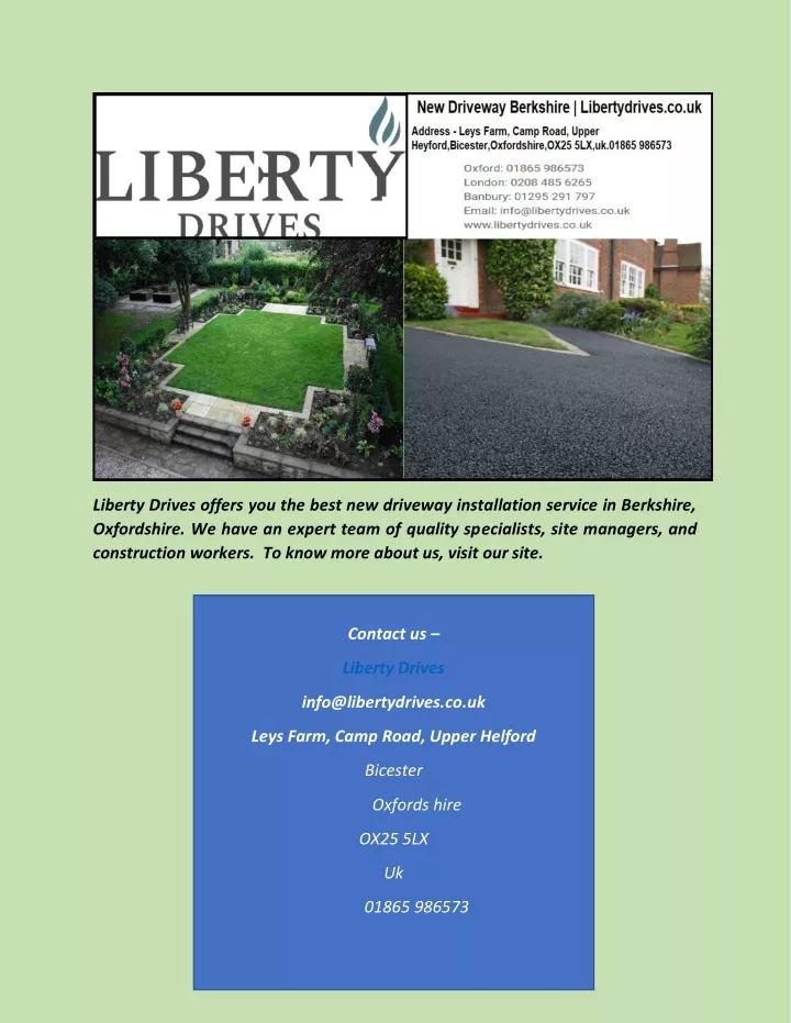 liberty drives offers you the best new driveway