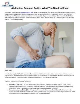 Abdominal Pain and Colitis: What You Need to Know