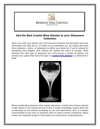 add the best crystal wine glasses to your