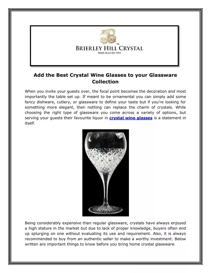 add the best crystal wine glasses to your