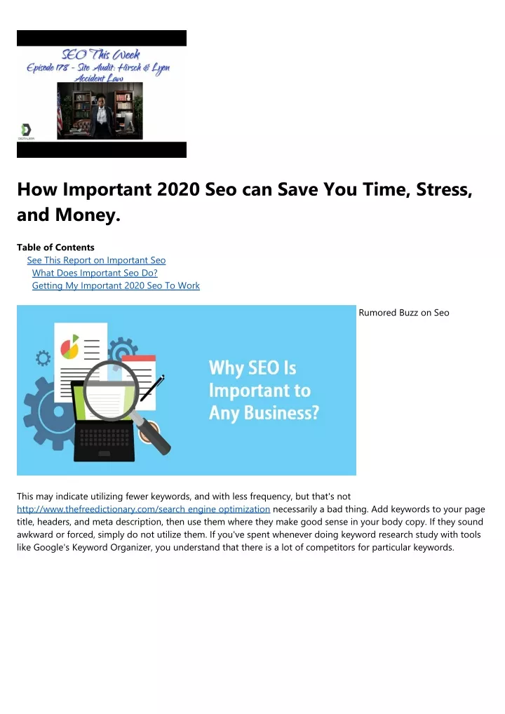how important 2020 seo can save you time stress