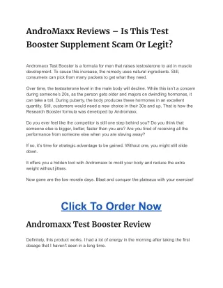 AndroMaxx Reviews – Is This Test Booster Supplement Scam ...