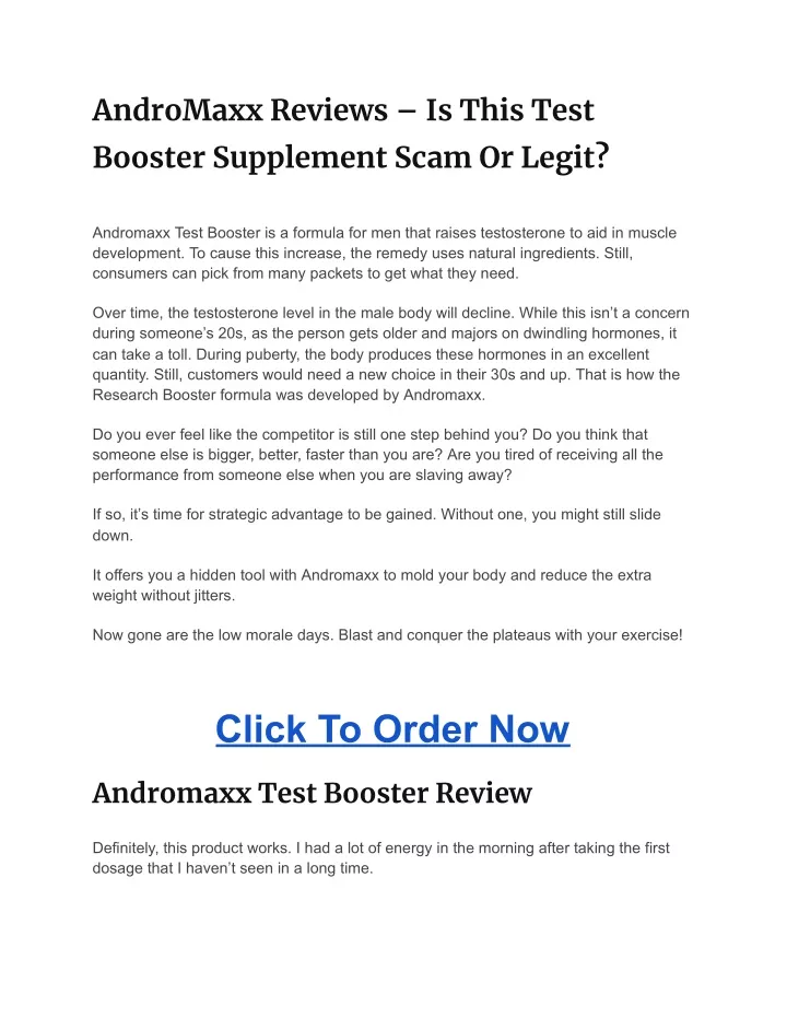 andromaxx reviews is this test booster supplement
