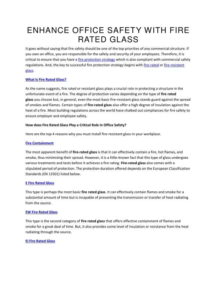 enhance office safety with fire rated glass