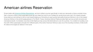 merican airlines Reservation