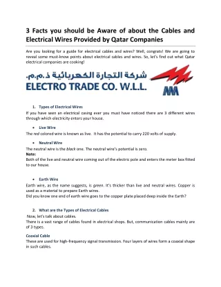 3 facts you should be aware of about the cables
