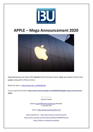 apple mega announcement 2020