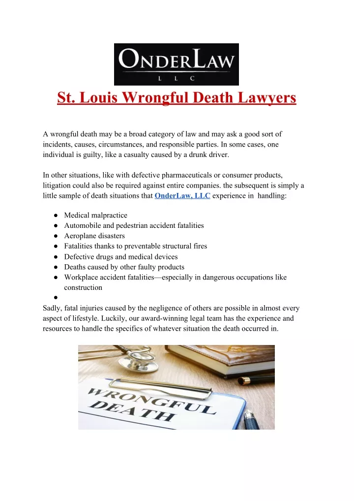 st louis wrongful death lawyers a wrongful death