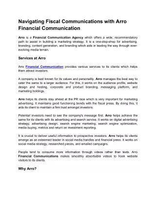 navigating fiscal communications with arro