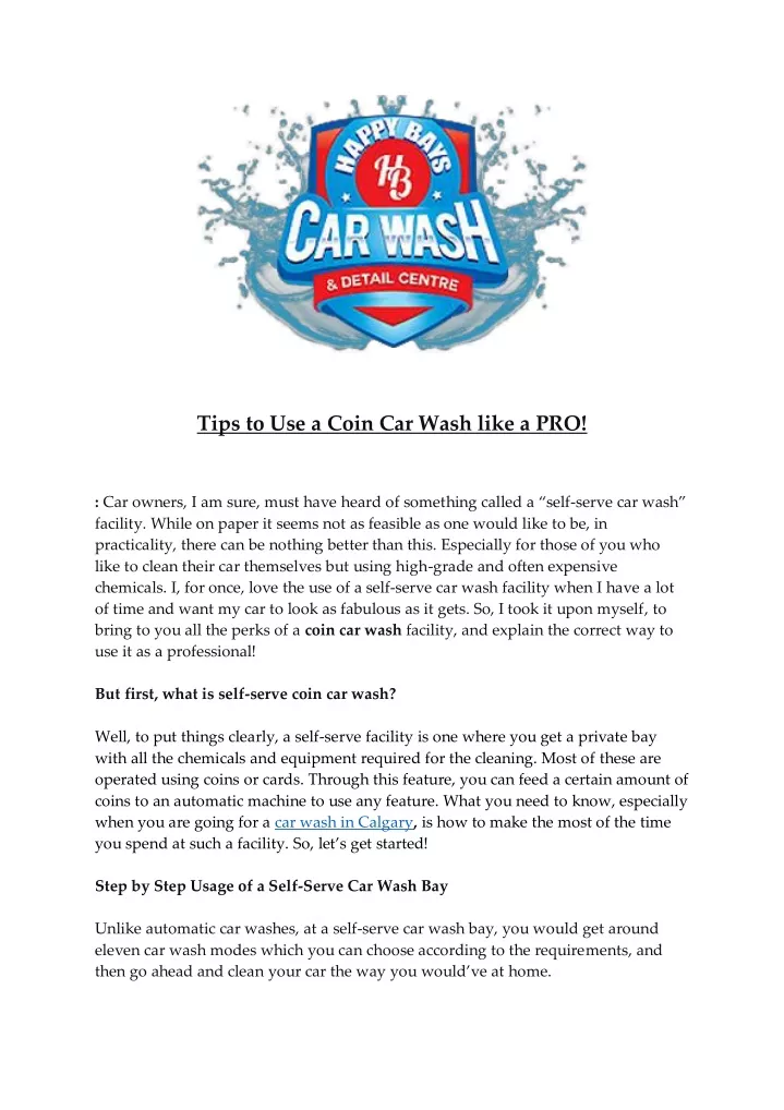tips to use a coin car wash like a pro