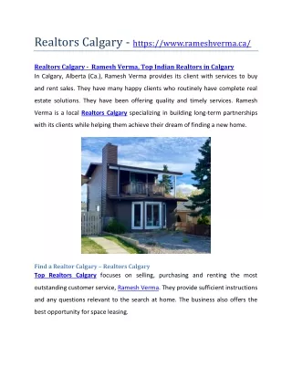 realtors calgary https www rameshverma ca