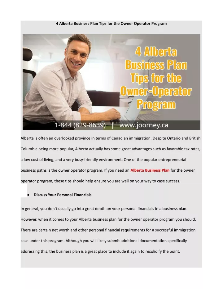 4 alberta business plan tips for the owner
