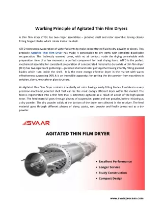 Working Principle of Agitated Thin Film Dryers