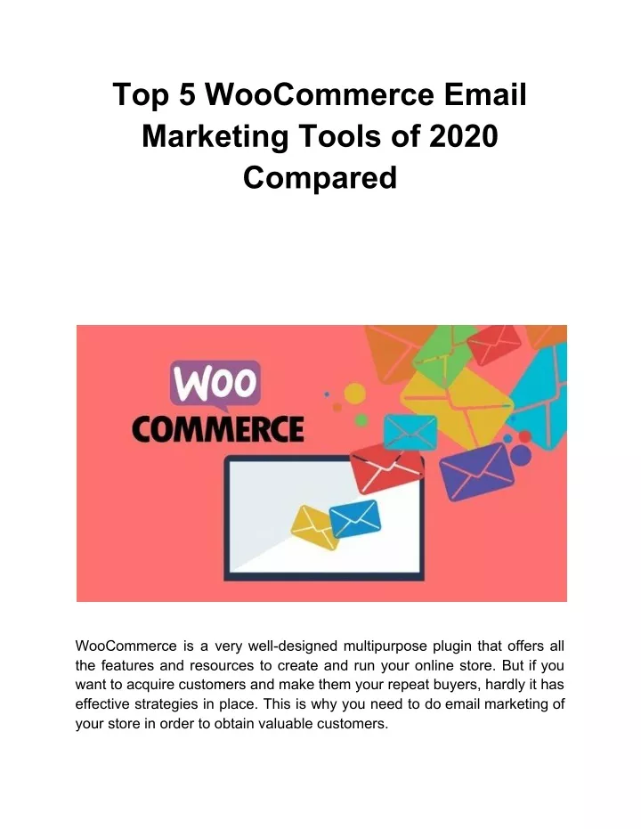top 5 woocommerce email marketing tools of 2020