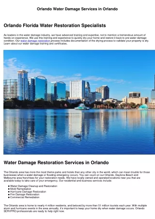 Orlando Restoration Services