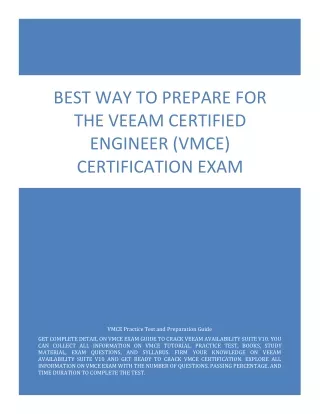 best way to prepare for the veeam certified