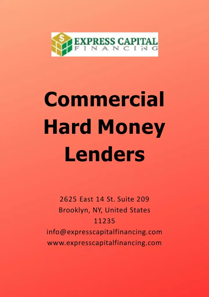 commercial hard money lenders