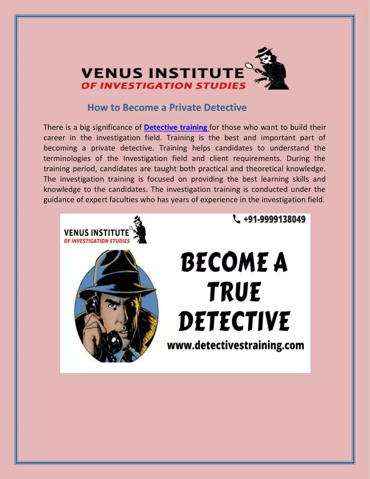 how to become a private detective