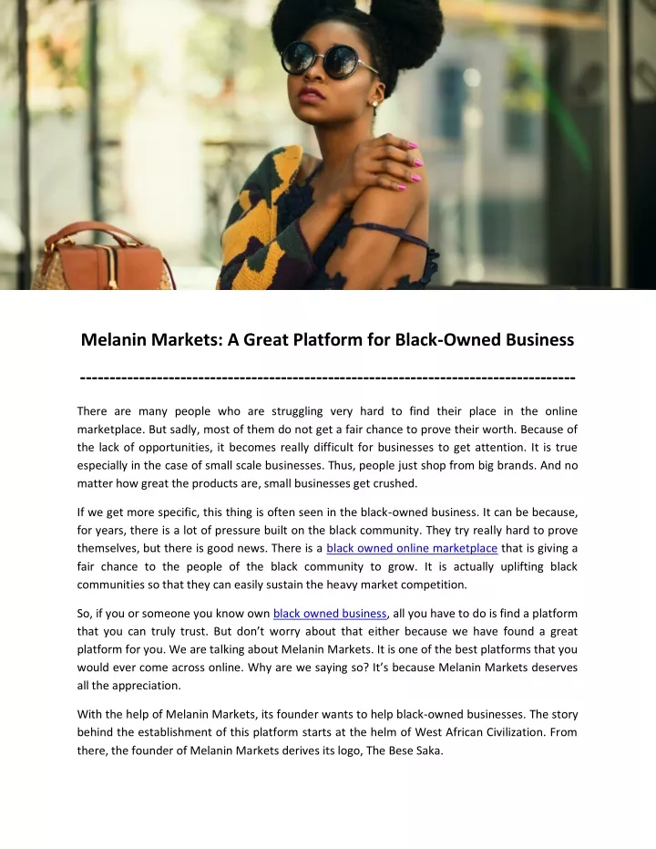 melanin markets a great platform for black owned