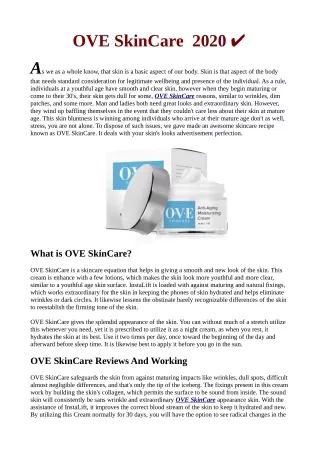 Read "Customer  Reviews" Before Buying OVE SkinCare!