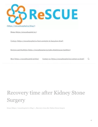 Recovery time after Kidney Stone Surgery