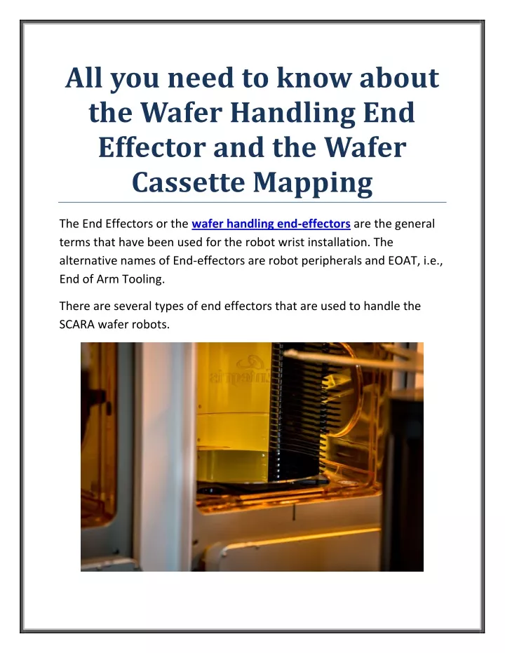 all you need to know about the wafer handling