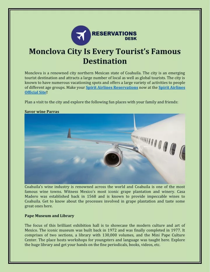 monclova city is every tourist s famous