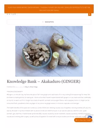 Knowledge Bank – Akakaduro (GINGER)