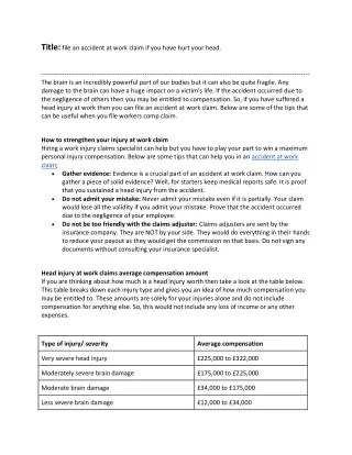 title file an accident at work claim if you have